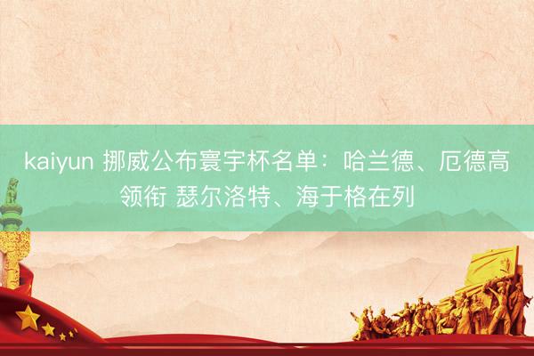 kaiyun 挪威公布寰宇杯名单：哈兰德、厄德高领衔 瑟尔洛特、海于格在列