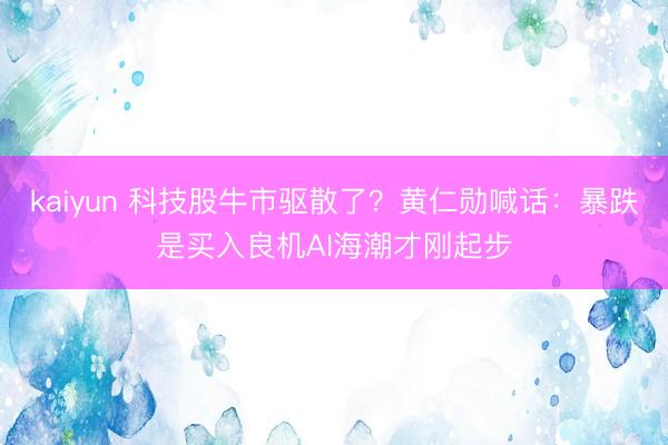 kaiyun 科技股牛市驱散了？黄仁勋喊话：暴跌是买入良机AI海潮才刚起步