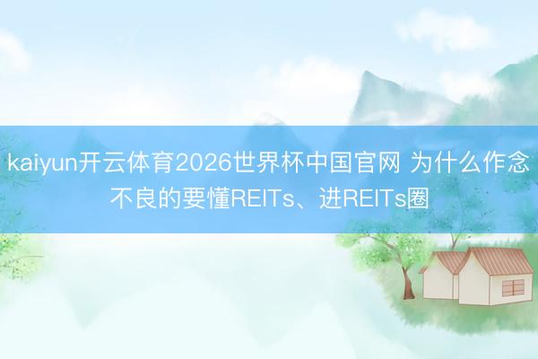 kaiyun开云体育2026世界杯中国官网 为什么作念不良的要懂REITs、进REITs圈