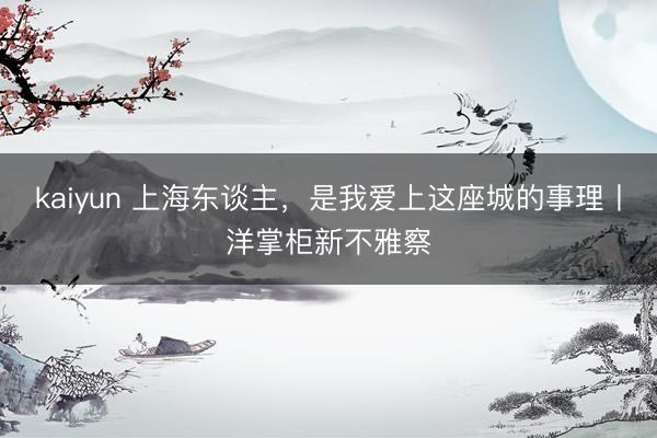 kaiyun 上海东谈主，是我爱上这座城的事理丨洋掌柜新不雅察