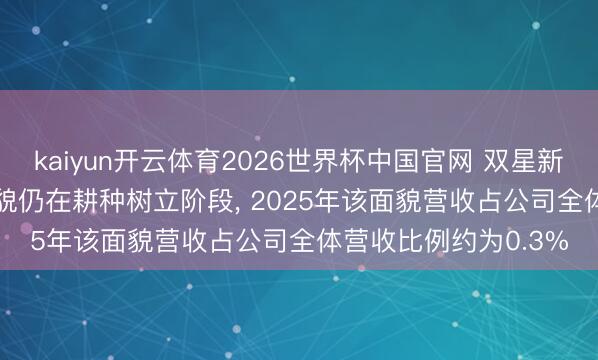 kaiyun开云体育2026世界杯中国官网 双星新材: MLCC离型膜面貌仍在耕种树立阶段， 2025年该面貌营收占公司全体营收比例约为0.3%